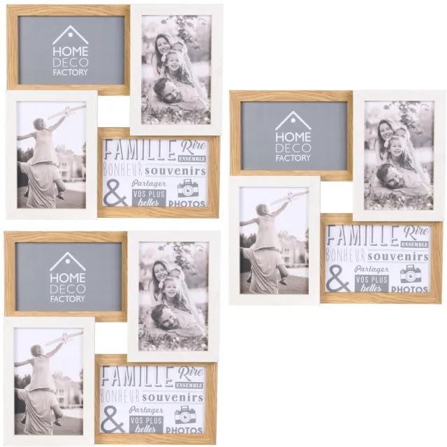 HOME DECO FACTORY Collage fotolijst - voor 12x fotos - 10 x 15 cm - MDF - 49 x 31 cm Licht beige