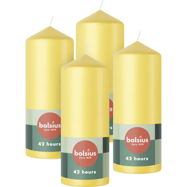 Bolsius Gladde Stompkaarsen - 15cm - 4 stuks - Geel