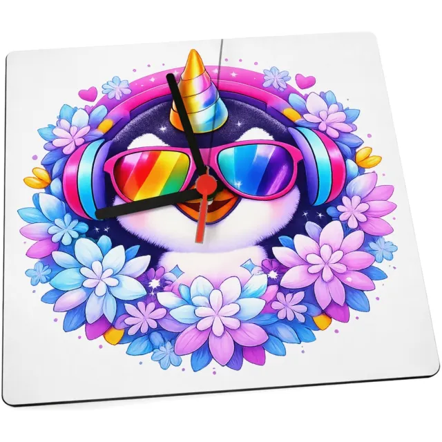 Mr Cadeautjes Klok 19 x 19 - design Een speels karakterportret dat een alledaags dier opwaardeer | cadeau Wit
