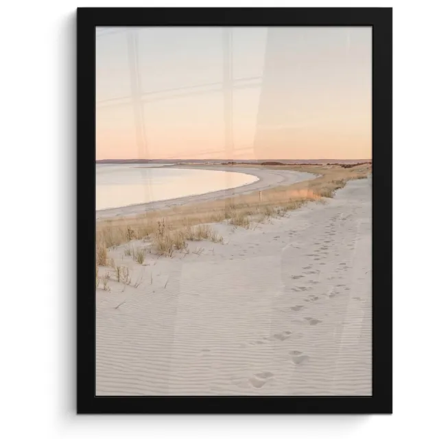 FrameYourWall Poster in lijst - Fotolijst 30x40 cm - Posters - Kustlijn - Horizon - Hek - Posterlijst zwart - Decoratie - Wanddecoratie woonkamer - Muurdecoratie slaapkamer
