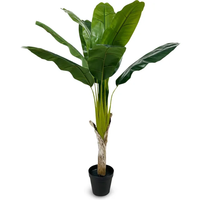 IvoQ Kunst Bananenplant 120 cm – Realistisch en Onderhoudsvrij – Perfect voor elke Interieurstijl Groen