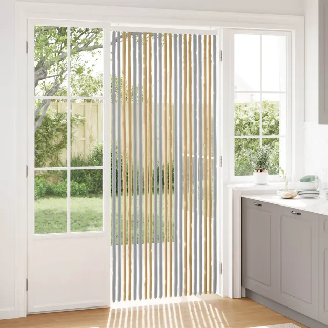 vidaXL Insecten Gordijn Chenille Grijs en Beige 90 x 220 cm 100% PP