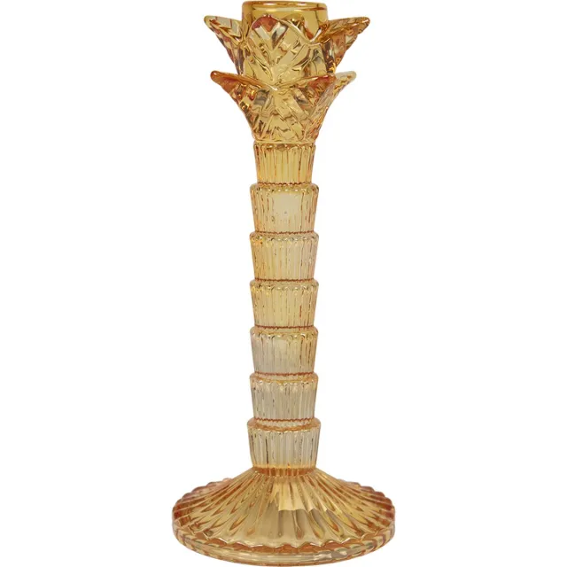 Mars & More Palmboom - kandelaar van glas - licht beige