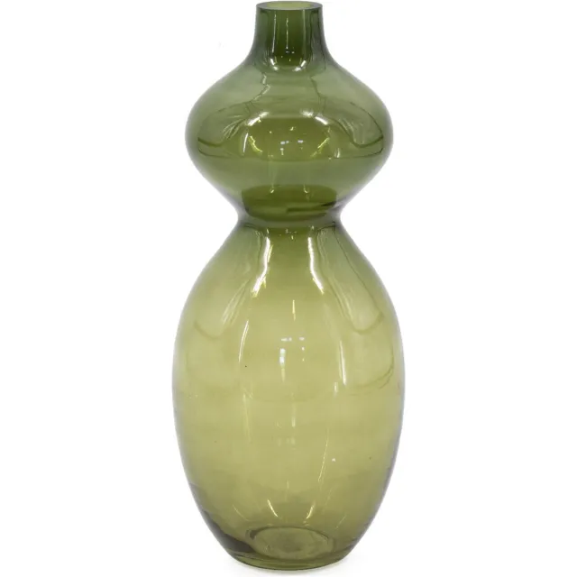 homebound by ky Glazen vaas olive | 32x13cm | bloemenvaas olive Groen