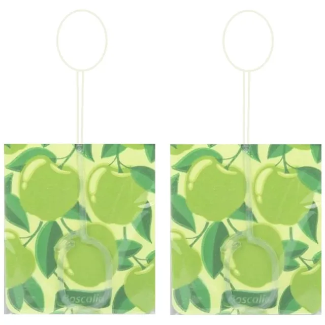 amahogar Geurzakjes Appel geur - 4x - in handig zakje - geurkaartjes/luchtverfrisser - 7 x 16 cm Groen