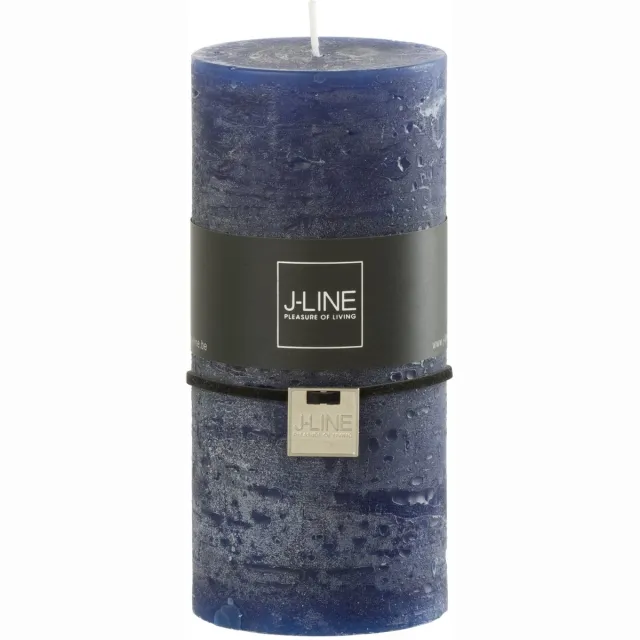 J-Line cilinderkaars - donkerblauw - large - 52U - 6 stuks