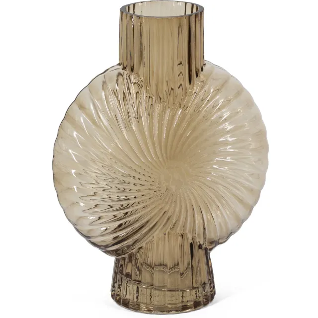 homebound by ky Glazen vaas schelp roest | 16x8x20cm | bloemenvaas schelpvorm