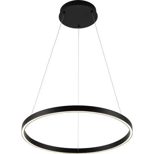 Fantasia Guri LED hanglamp rond zwart, Ø60cm, 54W, 3000K warm wit, 1890 lumen, dimbaar, licht naar boven en beneden