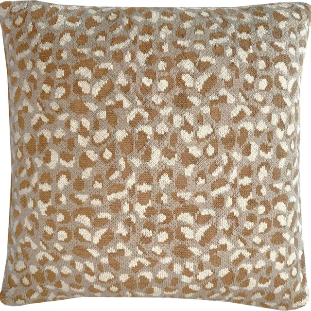 Malagoon Primitive dot knitted cushion fudge Beige, Offwhite
