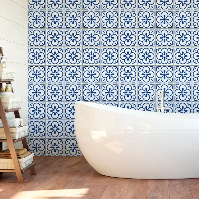 Ambiance Sticker Zelfklevende tegelmuurstickers voor keuken en badkamer - 60 AZULEJOS EEVA tegelstickers - 60 stickers 10x10cm Multi color