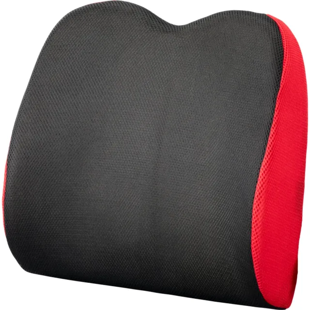 MultiMotion Lumbaalkussen Mesh - Ergonomisch - Anti-slip - 12,5 cm Rood/Zwart