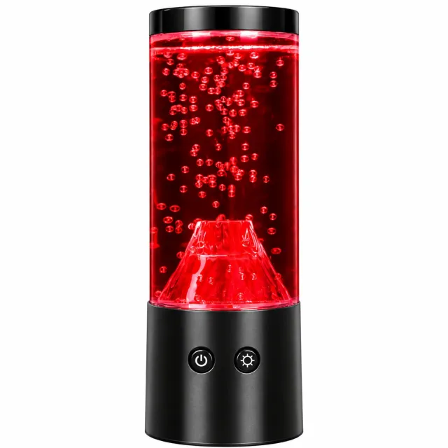 ZVD Lamp in de vorm van een vulkaan – Met vulkaanuitbarstingseffect – Creatieve decoratieve sfeerverlichting – Geruisloos LED-nachtlampje voor op tafel – Kleurveranderend (7 kleuren) – Geschikt voor binnen, Kerstmis, slaapkamers en kantoren – Zwart