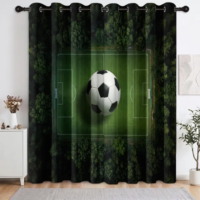 Famanu Moderne ondoorzichtige gordijnen set van 2, 138 x 117 cm (hxb), geluidsisolerend en energiezuinig, perfect voor het blokkeren van zonlicht en het beschermen van meubels tegen verkleuring Groen