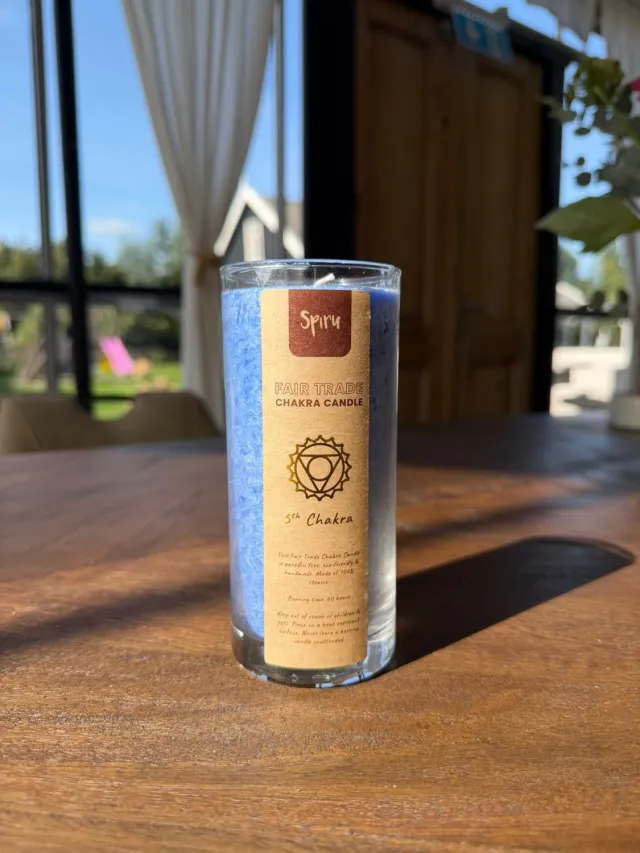 Spiru Fair trade Chakra kaars 5th Chakra Blauw