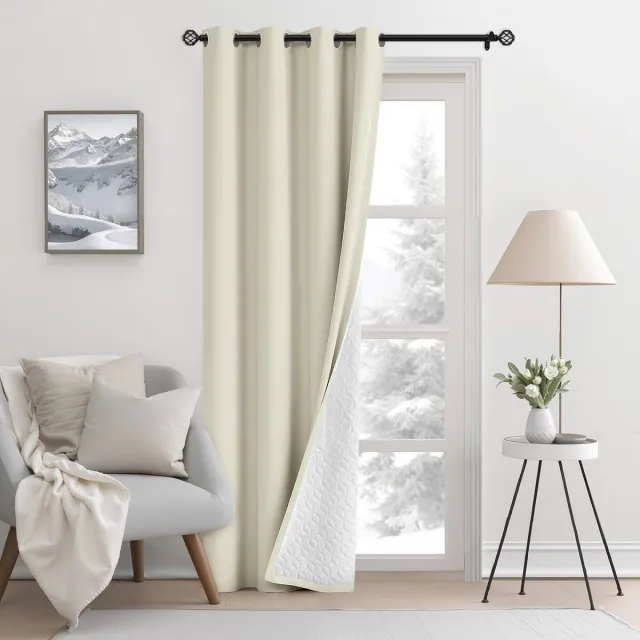 Unyqoos Isolerende en verduisterende gordijnpaneel voor warmtebehoud en privacy beige
