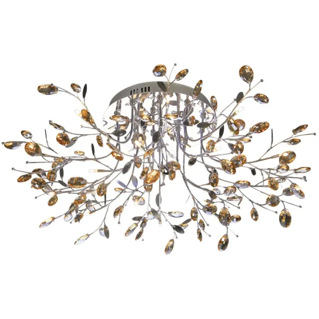 KOSILUM Aiken - Plafondlamp - Zilver/Chroom - Metaal en kristal