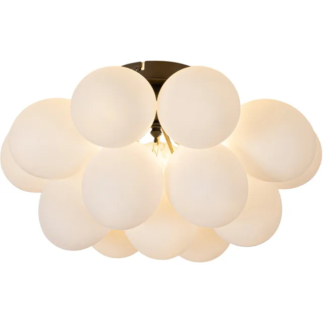 QAZQA uvas - Design Plafondlamp - 4 lichts - Ø 40 cm - Wit - Woonkamer | Slaapkamer | Keuken