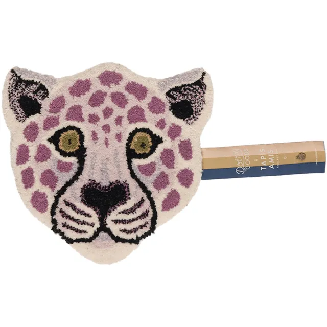 Doing Goods Lilly Leopard Head Rug - Lila Paars