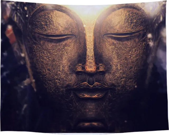 Ulticool Wandkleed binnen - Wandtapijt - Zen - Boeddha Beeld - Boeddhisme - Muurkleed - Wanddoek Stof - 200 x 150 cm - Wanddecoratie - Wandhanger - Muurhanger - Fotobehang - Poster - Ulticool - Decoratie - Woonkamer - Slaapkamer Goud