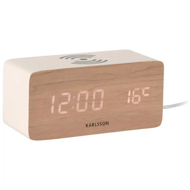 Karlsson Block wekker in wit White wash