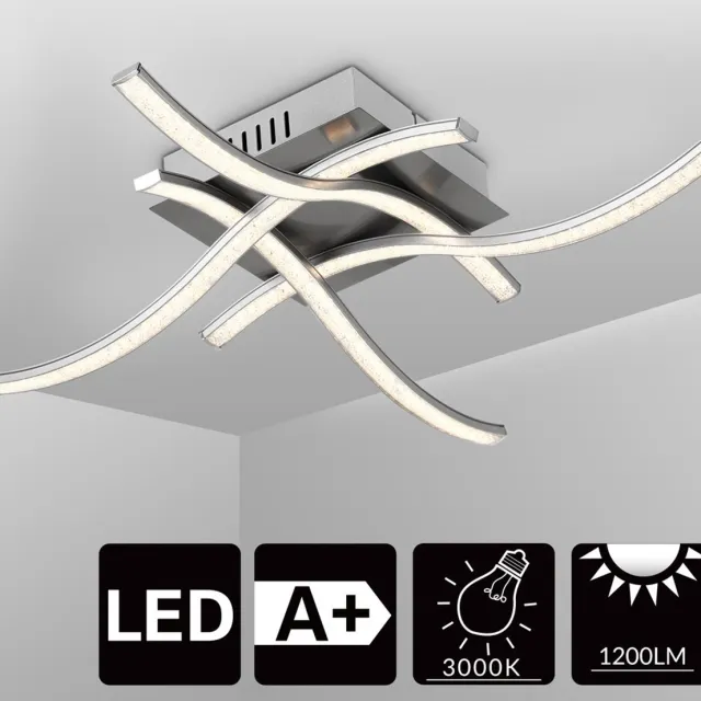 Monzana LED Plafondlamp Tigull - Lamp - Verlichting, 4 Armen satijn nikkel