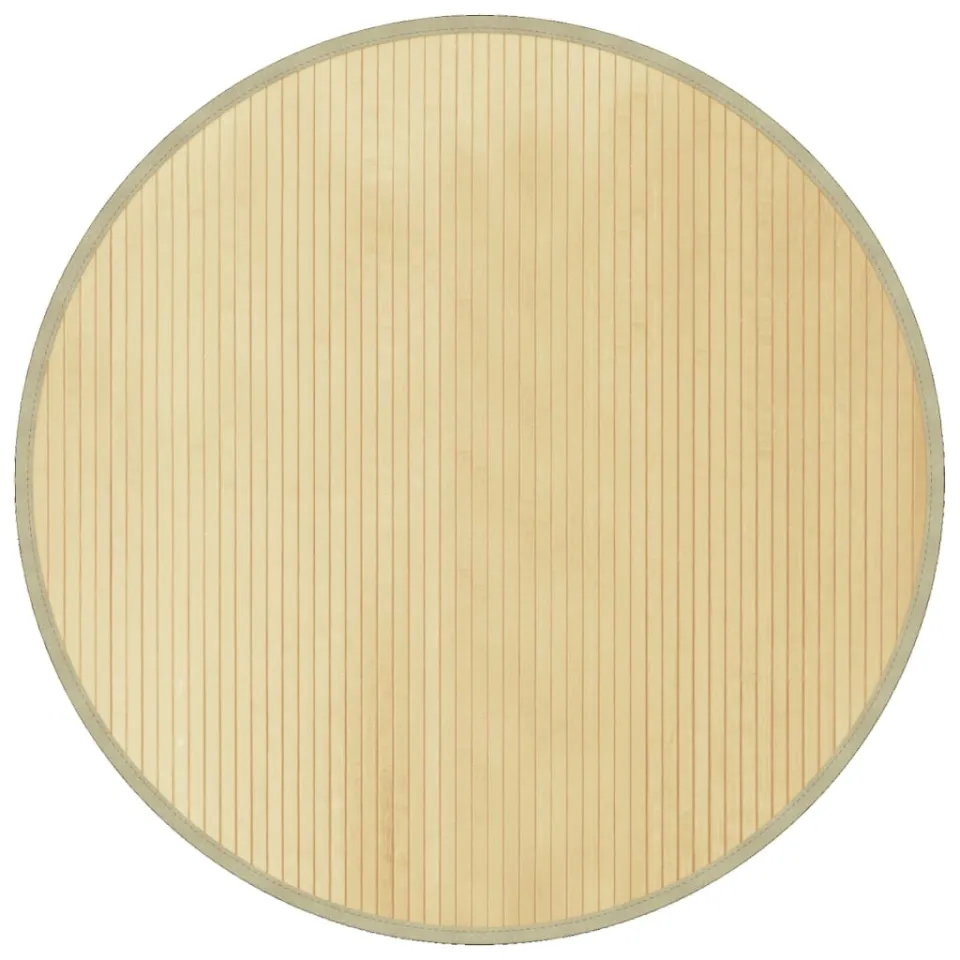 vidaXL Vloerkleed rond 100 cm bamboe lichtnaturel Beige