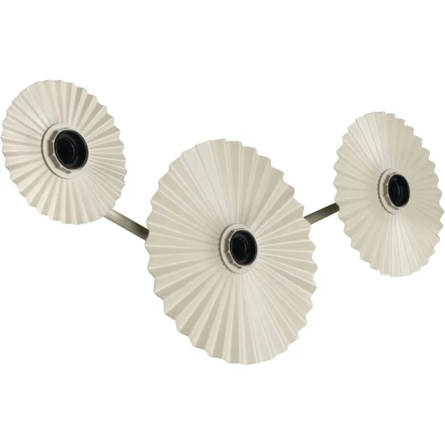 Osram DECOR Plisse wandlamp, 3 fittingen, E27, staal, beige, minimalistisch, design, lampenkap