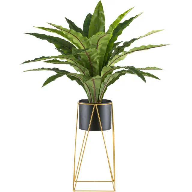 Kopu Kunstplant Asplenium 24 Blad - 105 cm met metaal Standaard Groen