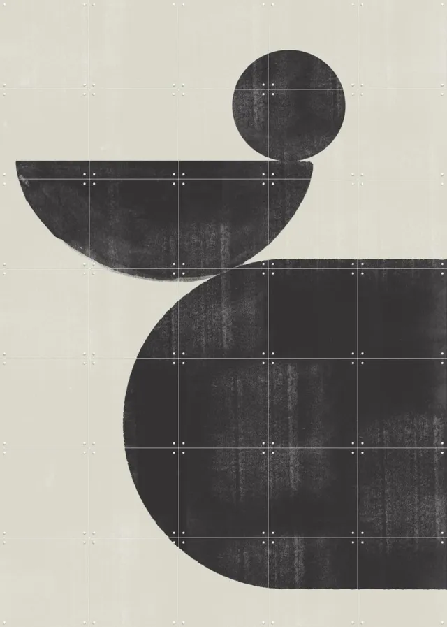 IXXI Shape Study No.3, The Miuus Studio & Various - 100 x 140 cm - Grote wanddecoratie en posters - Grafisch Ontwerp, Illustraties, Minimalisme Zwart / Monochroom / Zwart en wit / Lichte tinten