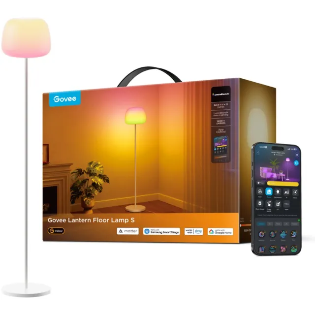 Govee Lantern Floor Lamp S RGBICWW Vloerlamp Matter 1400 lm Wit