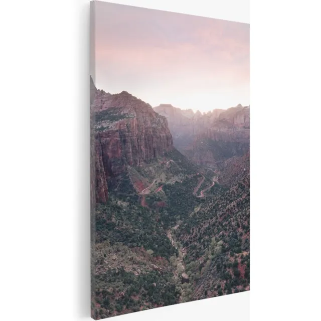 Saammp Canvas Schilderij - Grote Rotsen - Herfst - Landschap - Natuur - 30x40 - Foto op canvas - Wanddecoratie - Muurdecoratie Woonkamer - Slaapkamer decoratie - Canvas Print Multicolor