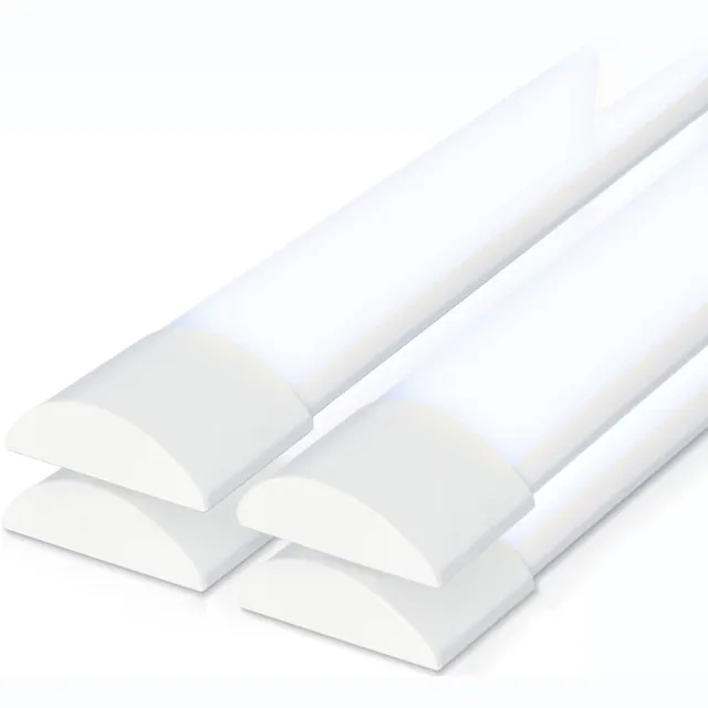 HOFTRONIC Set van 4 LED Batten 120cm – 40W 4800lm – 6500K daglicht wit – Flikkervrij – IP20 – Wit