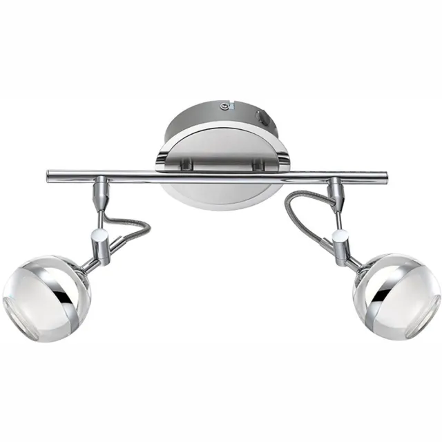 Globo Lighting LED-plafondlamp, plafondspot, woonkamerlamp, verstelbare spots, zilver, chroom