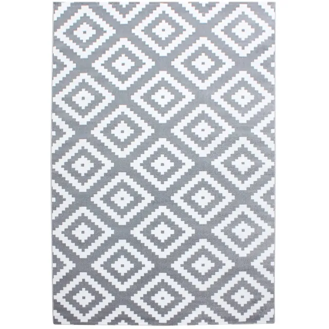 Dutch XXL Scandinavisch Vloerkleed | Tapijt | Plus | Ruiten | Grijs | 140x200 cm