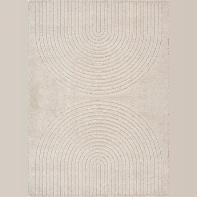 the carpet the carpetElisa – Zacht Hoogpolig Vloerkleed voor Woonkamer, Modern Geometrisch Design – Beige