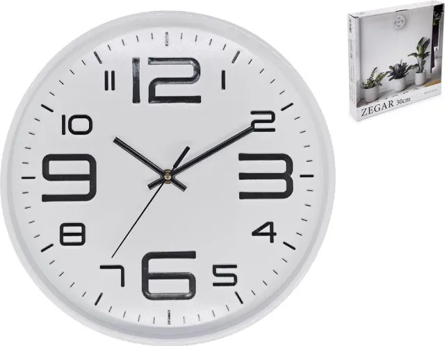 Meyerhoff Wandklok 30 cm Wit – Stille Muurklok – Analoge Klok met Grote Cijfers – Quartz