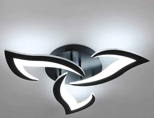Goeco Plafondlamp - Moderne - LED - acryl - 57CM - koel wit - 6500K Zwart