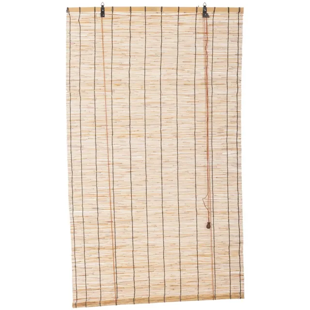 tuinchamp Rolgordijn riet 100 x 220 cm - Rolgordijn buiten en binnen - Rieten rolgordijnen - Natuurlijk rolgordijn hout - Natuurlijke uitstraling Naturel
