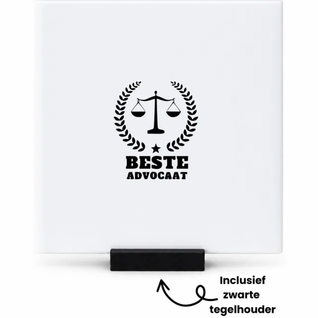 Hacebo Architect tegeltje met tegelhouder - Architect - Architecten - tegeltjes met tekst - Architect - cadeau - verjaardag - spreuktegels - 10.8x10.8 CM Wit