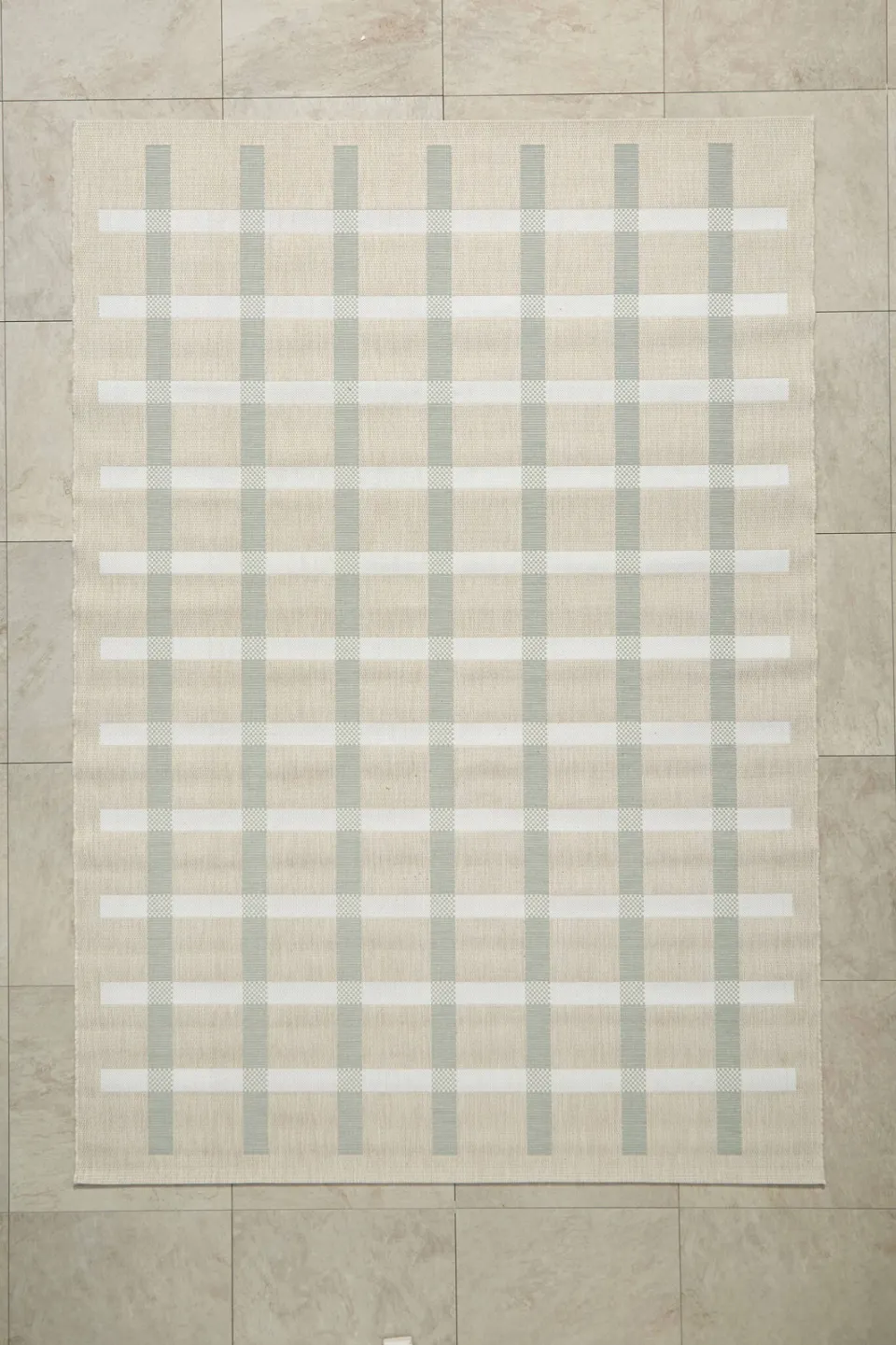 NOUS Living vloerkleed binnen en buiten zand/petrol (290x200 cm) zand/petrol/off white
