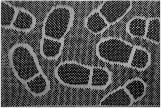 GARRONDA 40 x 60 cm Voetmat Rubbermat Schoonloopmat Voetafdrukken GD-0261 zwart (voetafdrukken)