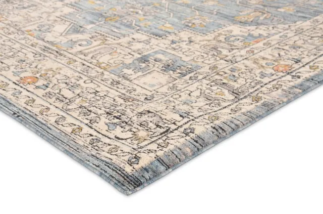 Vercai Rugs Troye Collectie - Laagpolig Vloerkleed - Meerkleurig Tapijt voor Woonkamer - Polyester - Blauw