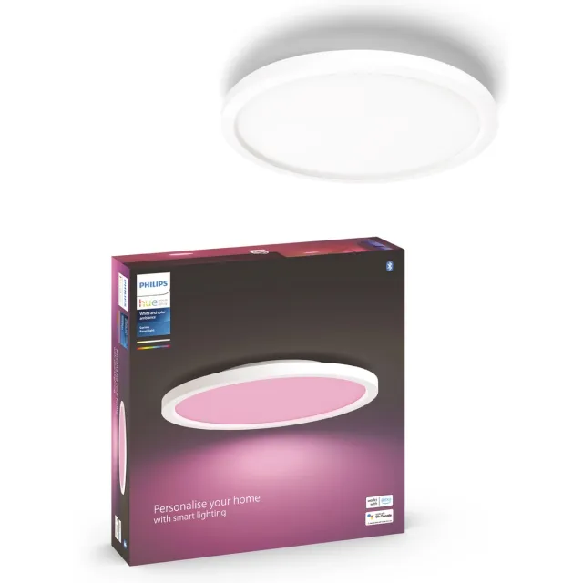 Philips Hue Surimu - paneellamp - wit en gekleurd licht - wit - rond