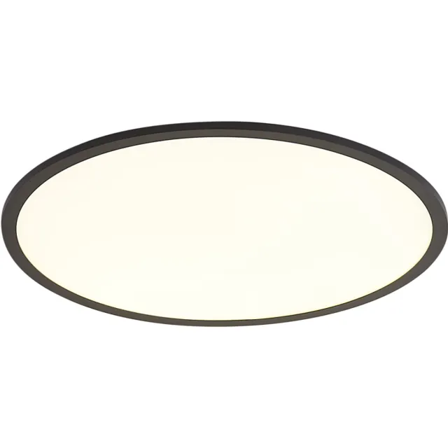 QAZQA knob - Dimbare LED paneel | Plafondlamp met Dimmer - 1 lichts - Ø 59.5 cm - Zwart - Woonkamer | Slaapkamer | Keuken Zwart Smart LED