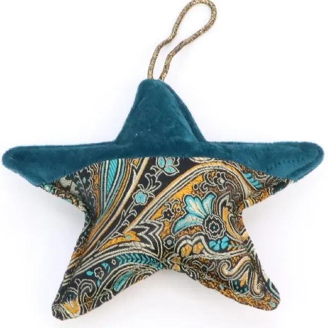 Marleyn Hangdeco Ster Paisley 14x14cm blauw