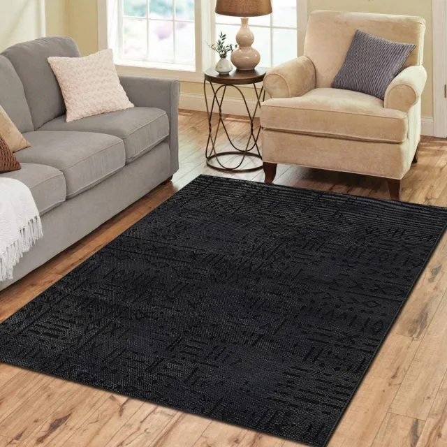 Zeo Wood Vloerkleed - Tapijt Woonkamer - Vloerkleed 160*230 cm - Anti Slip - Machinewasbaar Antraciet Zwart