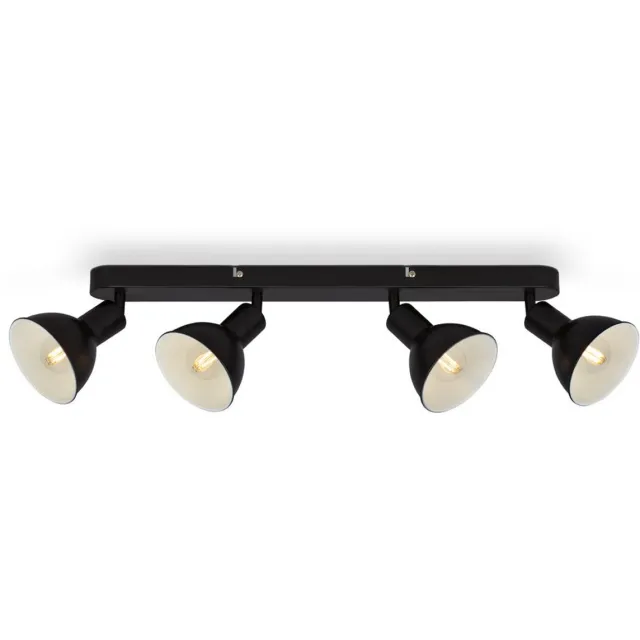 B.K.Licht BRILONER - Plafondlamp spot vintage retro draaibaar 4xE14 25W zwart