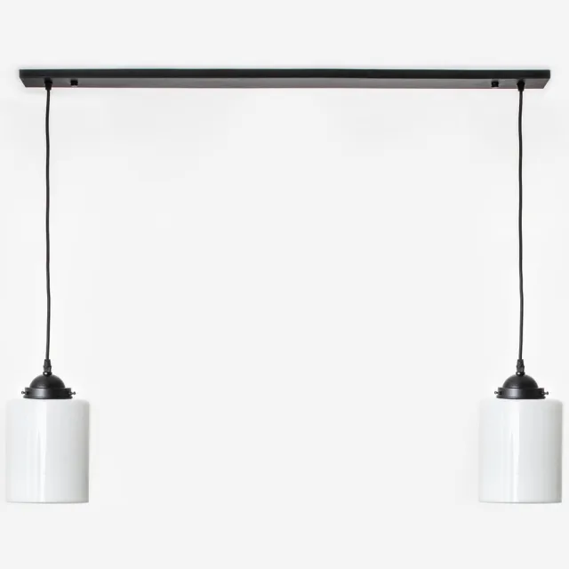 Coloured by Art 2 x Strakke Cilinder lampen aan plafondbalk Moonlight - Art Deco Trade Wit