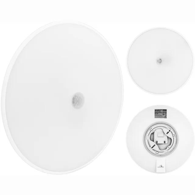 Maclean LED-lamp met PIR-sensor, plafondlamp, 15 W, 1300 lm, IP54, 220-240 V~ 50/60 Hz, MCE537 wit