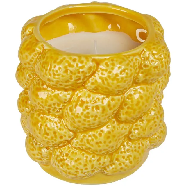 Atmosphera Créateur d'intérieur® Geurkaars met 4 lonten in keramische pot met citroenmotief YUCATAN Jaune